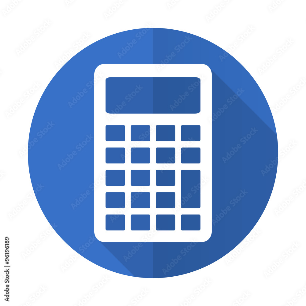 calculator blue flat desgn icon with shadow on white background calculator blue flat desgn icon with shadow on white background
