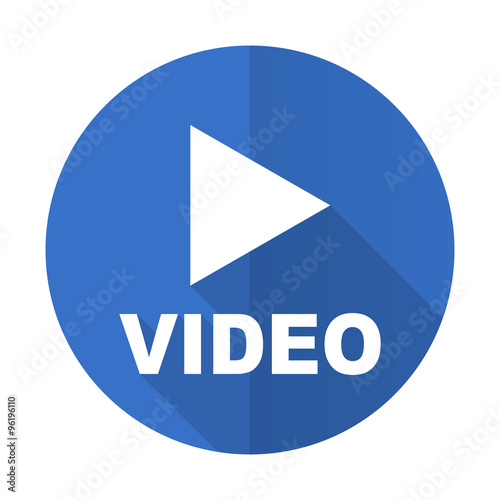 Free Download video blue flat desgn icon with shadow on white background - GFXLoad