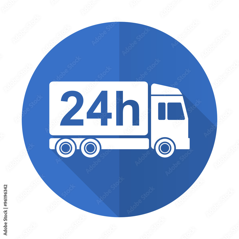 delivery blue flat desgn icon with shadow on white background delivery blue flat desgn icon with shadow on white background