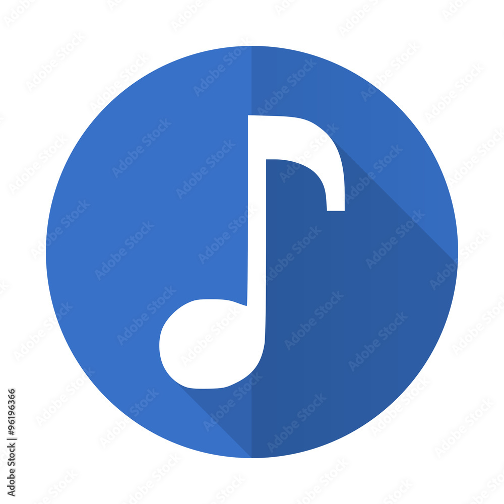 music blue flat desgn icon with shadow on white background music blue flat desgn icon with shadow on white background