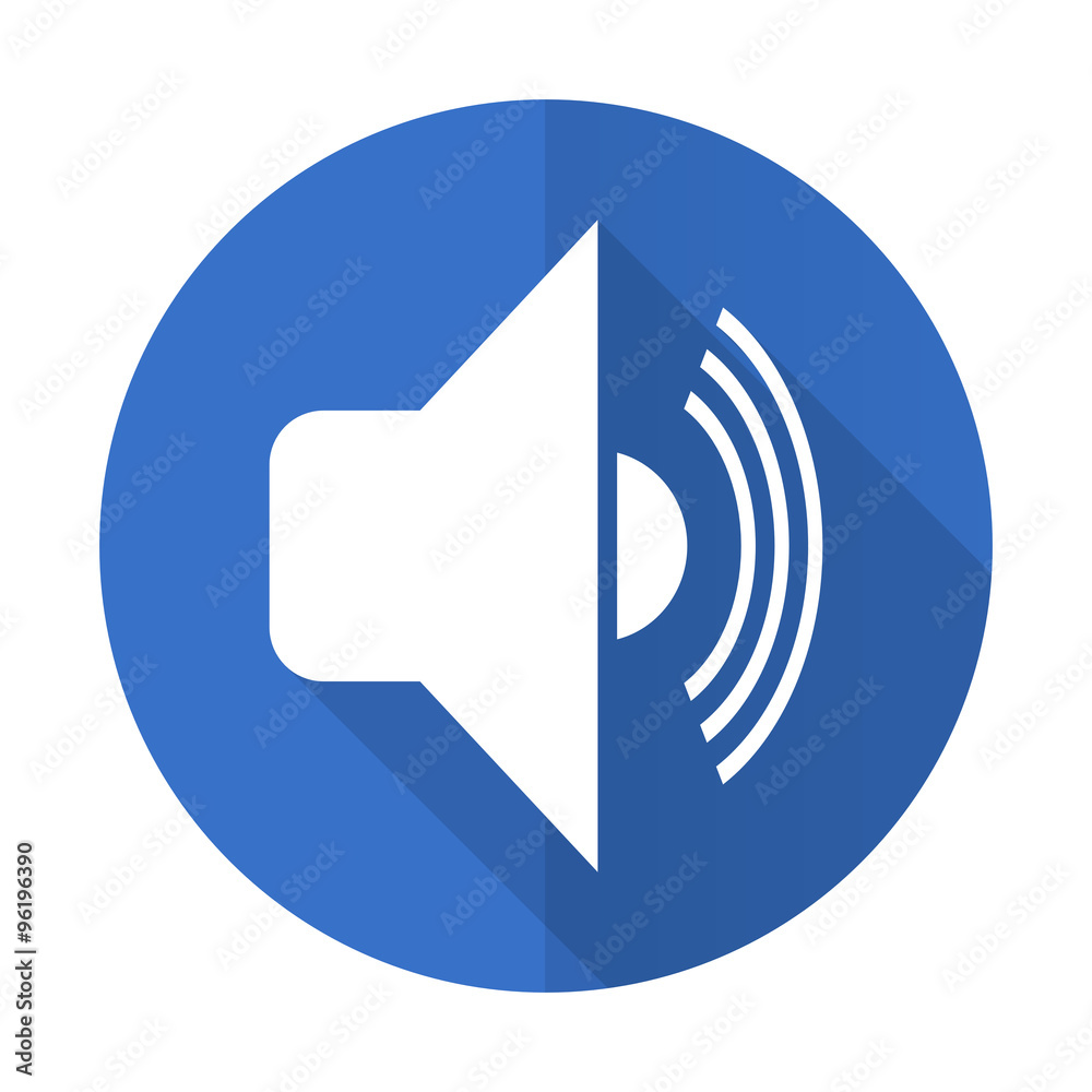 volume blue flat desgn icon with shadow on white background volume blue flat desgn icon with shadow on white background
