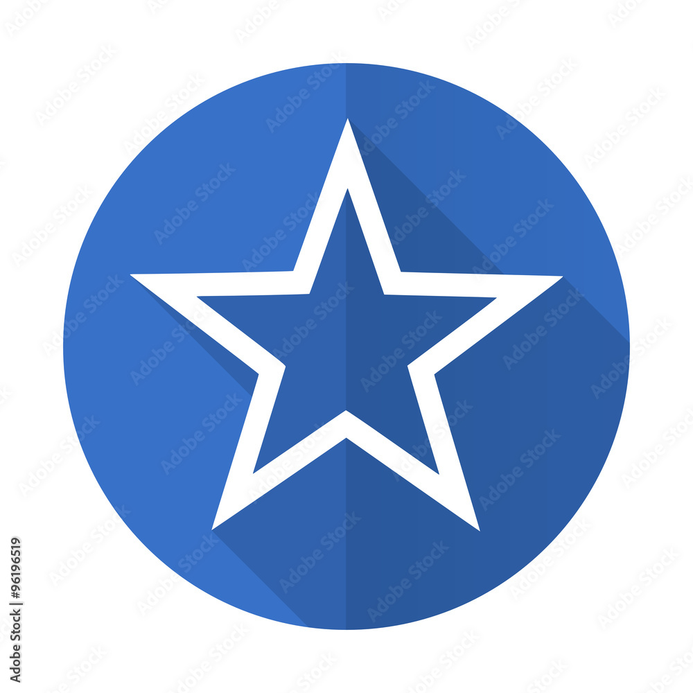 star blue flat desgn icon with shadow on white background star blue flat desgn icon with shadow on white background