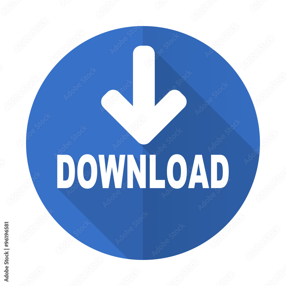 download blue flat desgn icon with shadow on white background download blue flat desgn icon with shadow on white background