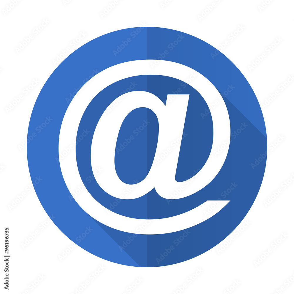 email blue flat desgn icon with shadow on white background email blue flat desgn icon with shadow on white background