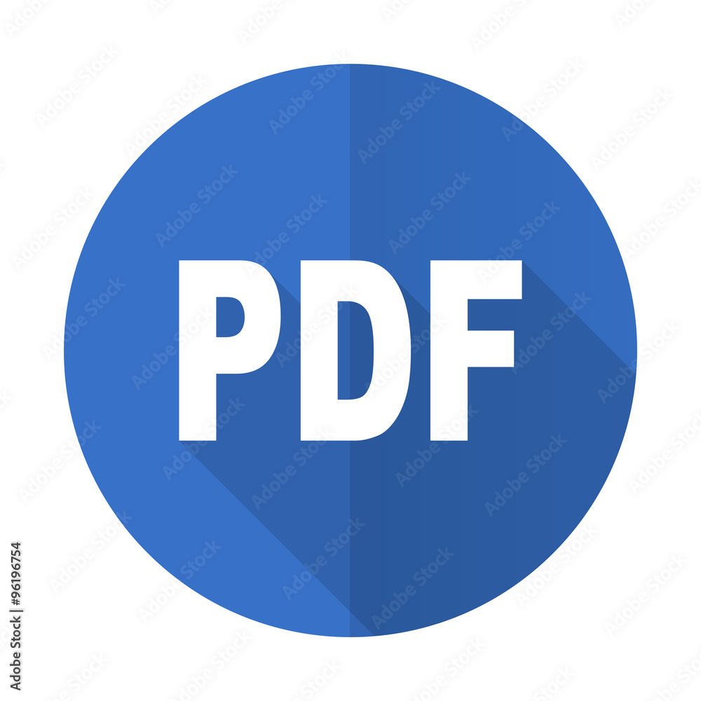 pdf blue flat desgn icon with shadow on white background pdf blue flat desgn icon with shadow on white background
