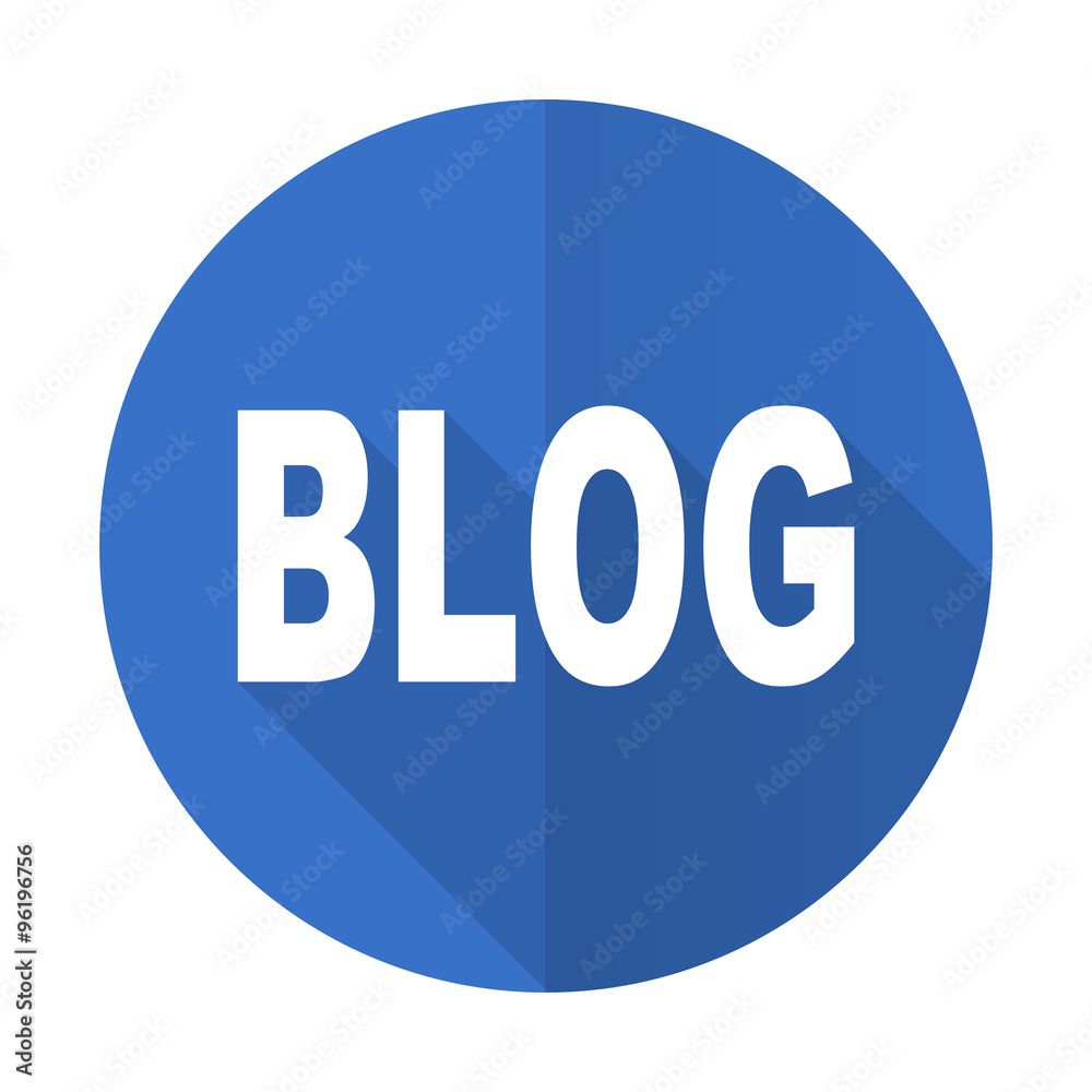 blog blue flat desgn icon with shadow on white background blog blue flat desgn icon with shadow on white background