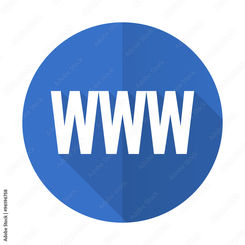 www blue flat desgn icon with shadow on white background