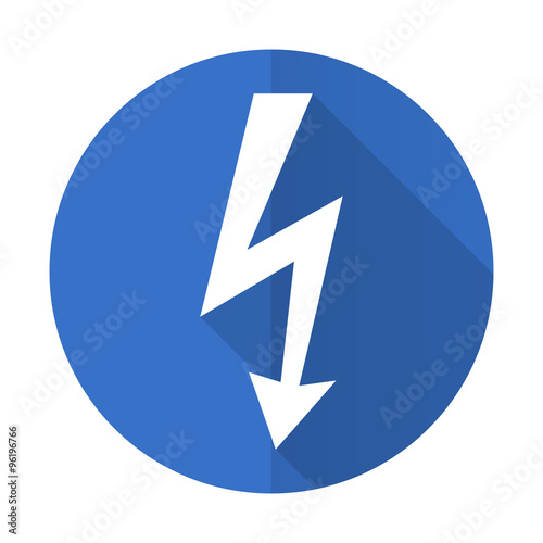 Free Download bolt blue flat desgn icon with shadow on white background - GFXLoad