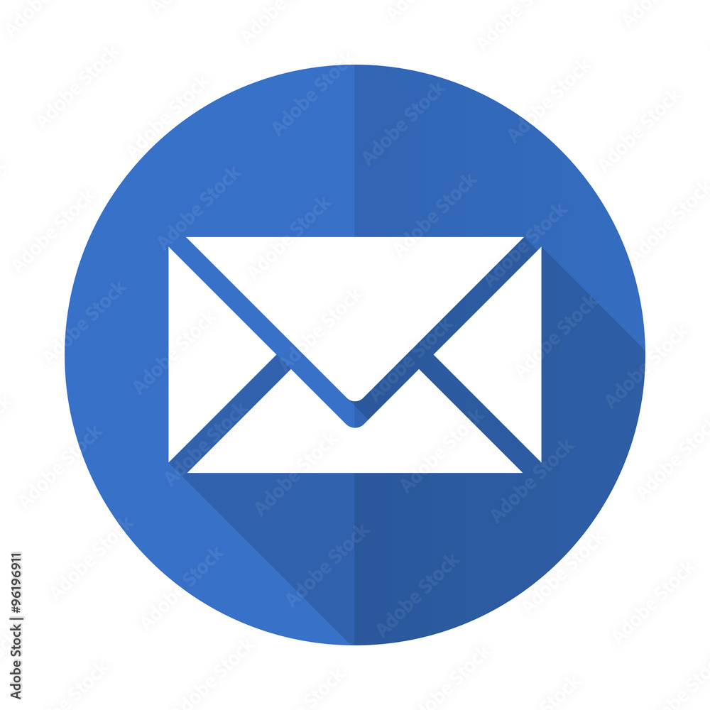 email blue flat desgn icon with shadow on white background email blue flat desgn icon with shadow on white background