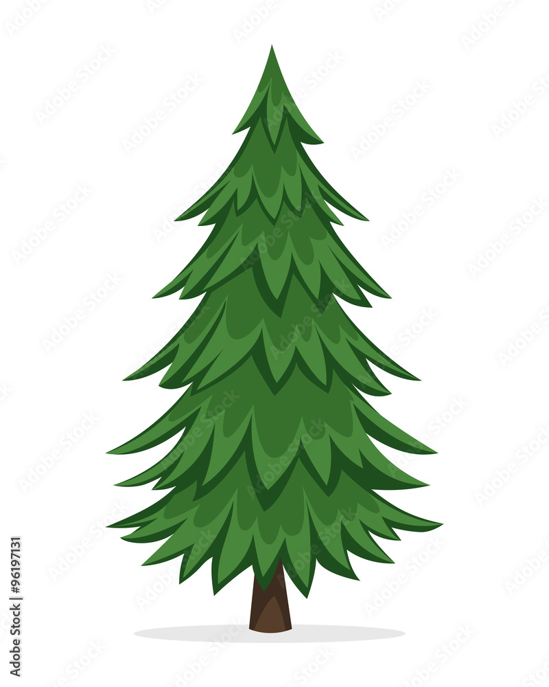 Fototapeta premium Cartoon Pine Tree