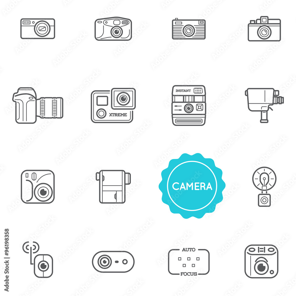 Set of Camera Photo Vector Illustration Elements can be used as Logo or Icon in premium quality