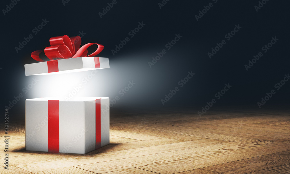 Pacchetto regalo aperto scartato sorpresa Stock Illustration | Adobe Stock