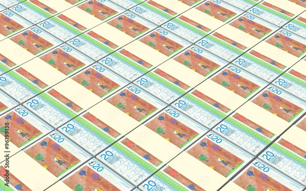 Bristol pound bills stacks background.