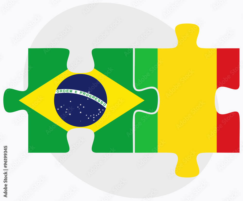 Brazil and Mali Flags