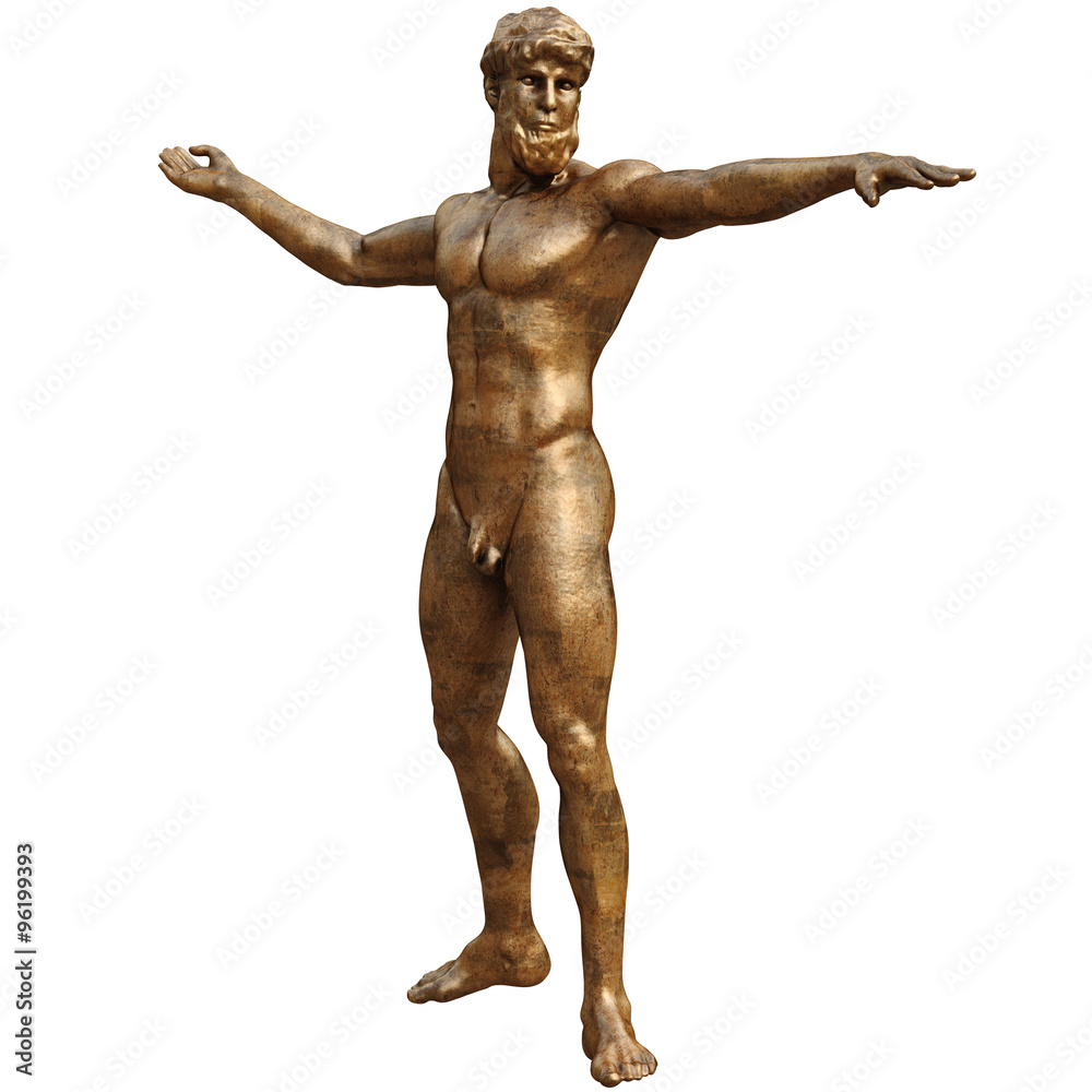 Statue of man with arms outstretched