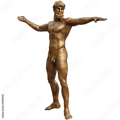 Statue of man with arms outstretched