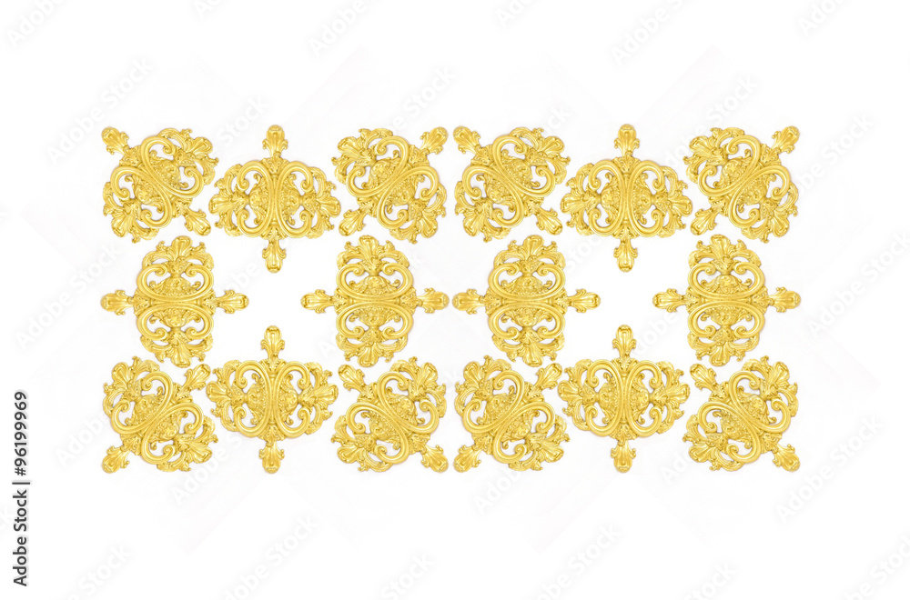 Fototapeta premium gold framework, the sculptural form on a white background