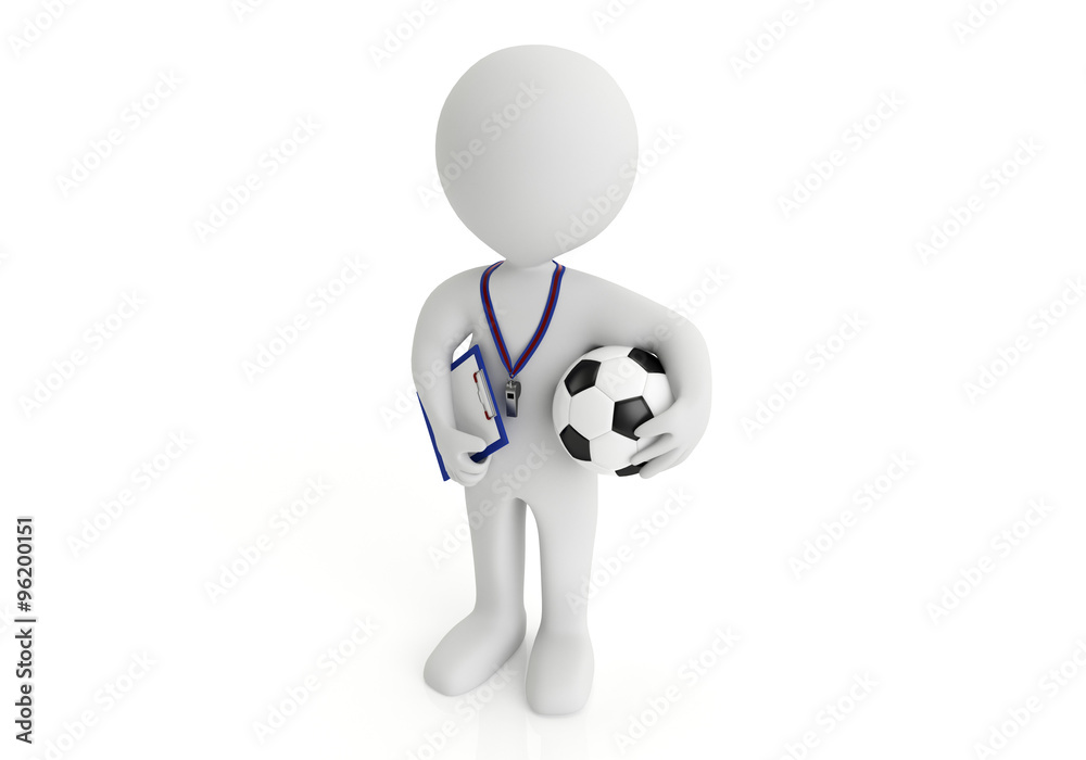 Personal Trainer, with a pad in his hand, isolated in white. 3d image Personal Trainer, with a pad in his hand, isolated in white. 3d image