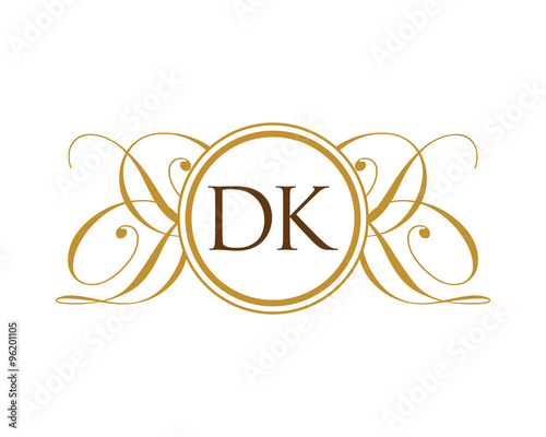 DK Luxury Ornament Initial Logo