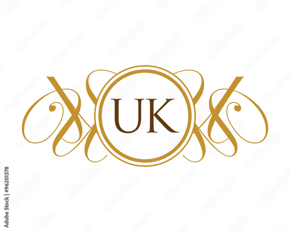 UK Luxury Ornament Initial Logo UK Luxury Ornament Initial Logo