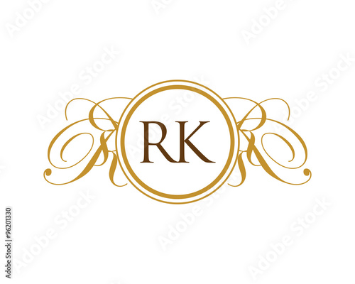 RK Luxury Ornament Initial Logo