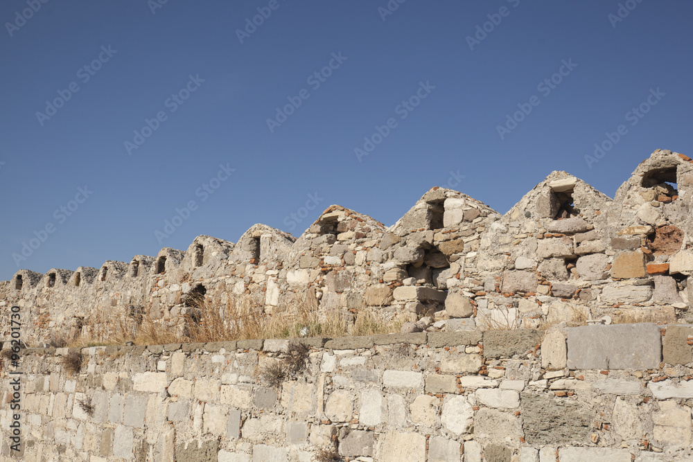 Walls of the The Saint John Knights castle on Kos island Walls of the The Saint John Knights castle on Kos island