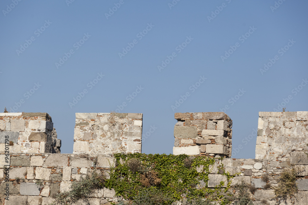 Walls of the The Saint John Knights castle on Kos island