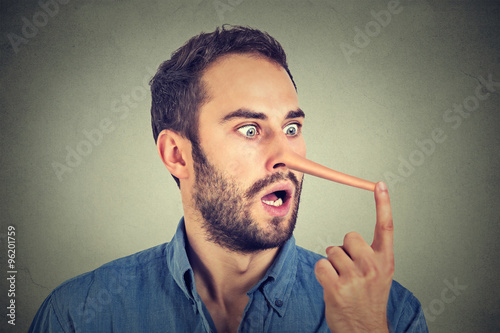 Canvas Print Man with long nose shocked surprised