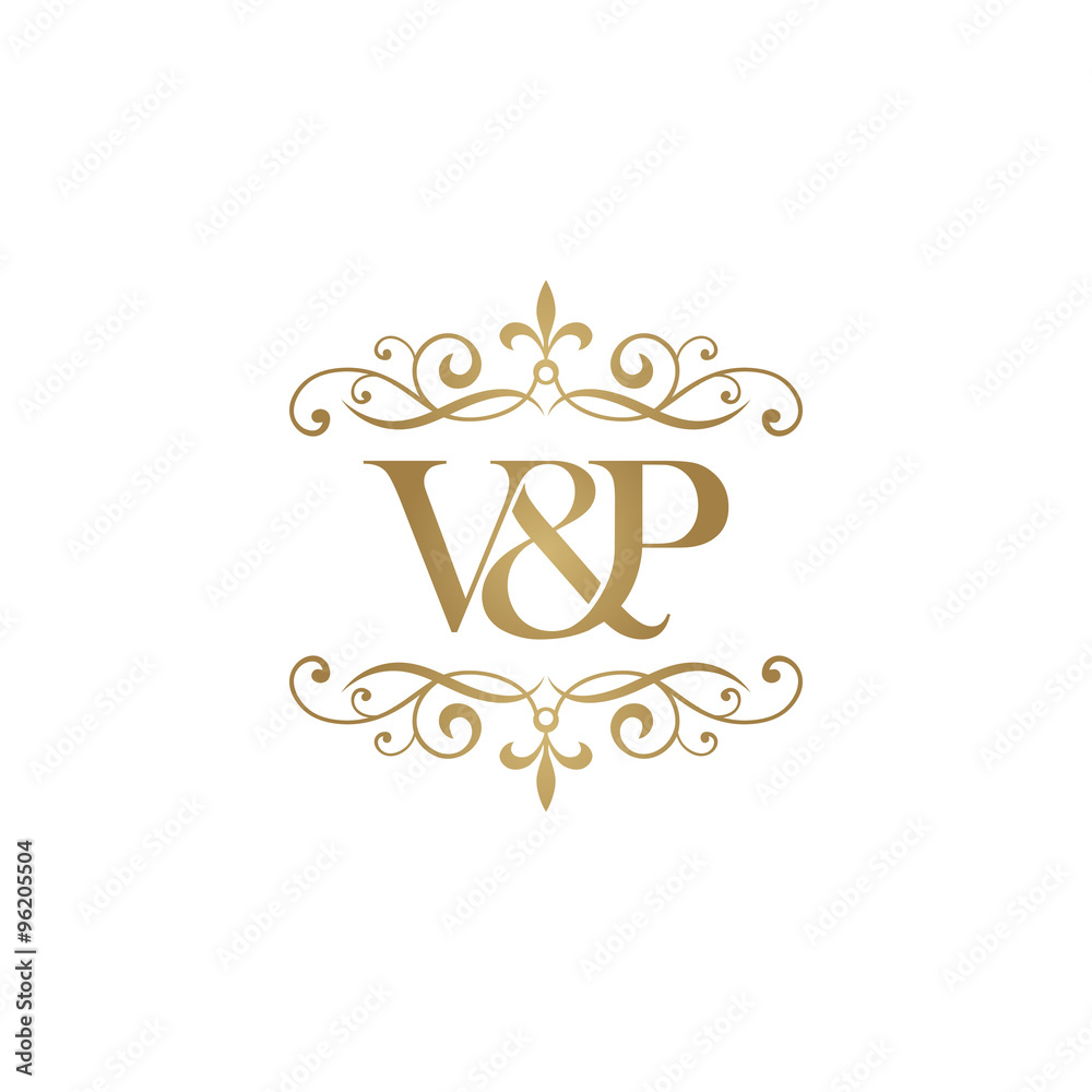 V\u0026P Initial logo. Ornament ampersand monogram golden logo Stock Vector |  Adobe Stock