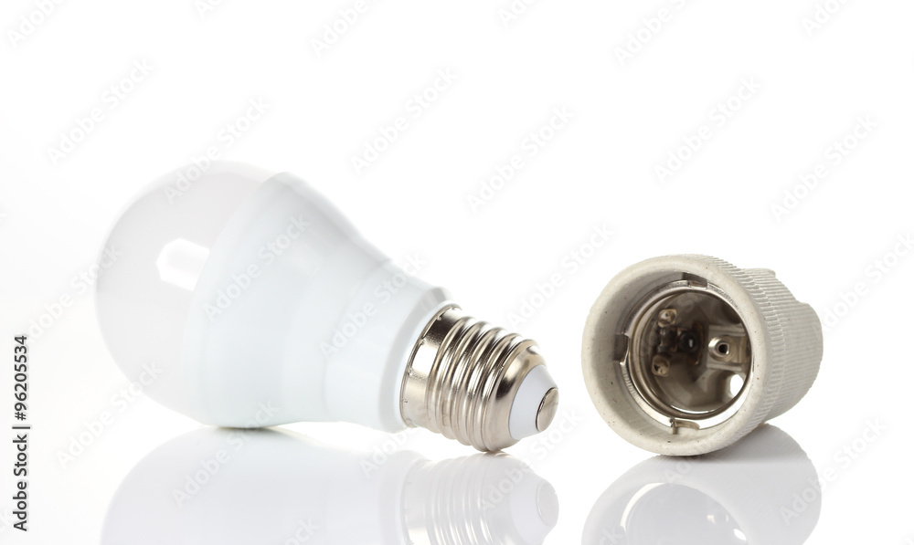 LED energy saving bulb on white LED energy saving bulb on white