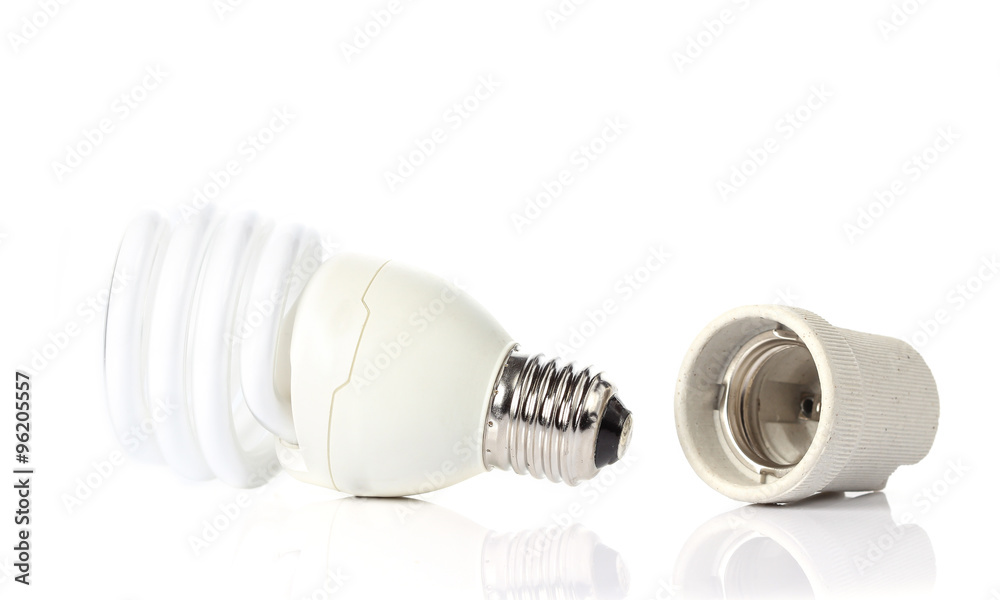 Energy saving light bulbs, on white background Energy saving light bulbs, on white background