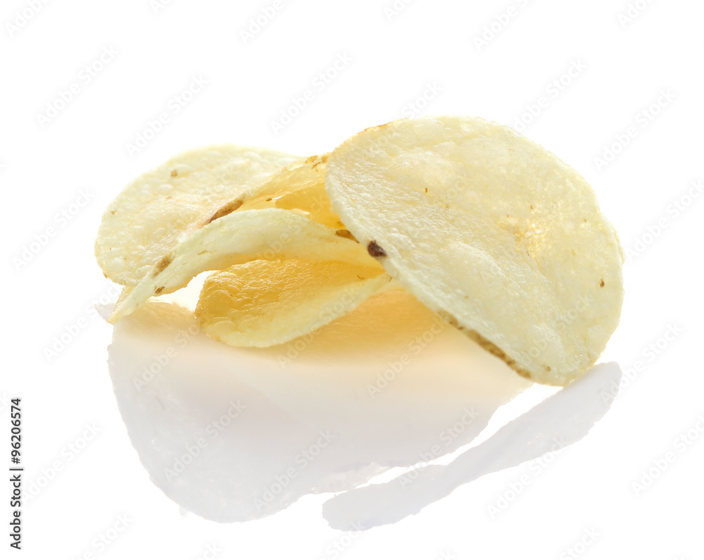 Potato chips isolated on white Potato chips isolated on white