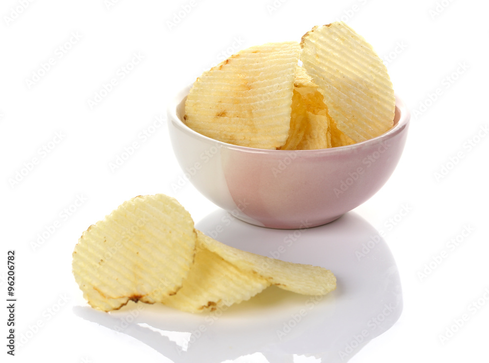 Potato chips isolated on white Potato chips isolated on white