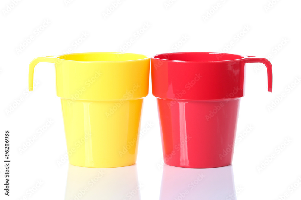 Color cups isolated on white background Color cups isolated on white background