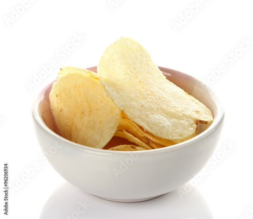 Potato chips  isolated on white
