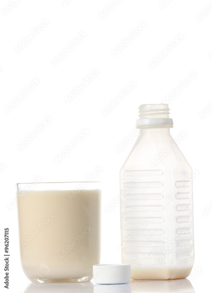 glass of milk isolated on white glass of milk isolated on white
