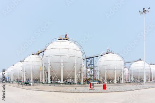 tanks in oil depot in clear sky
