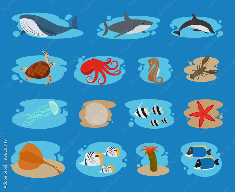 Sea animals icons