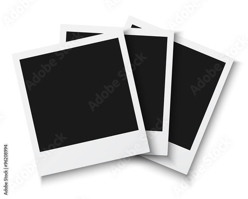 Set of Vintage Photo Frame Isolated on White Background. Retro P