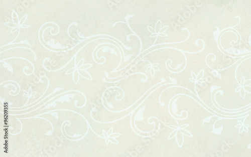 white floral background, white flowers on ivory or beige background, beautiful wedding background design, hand drawn lacy border with curves and lines in faint detail pattern