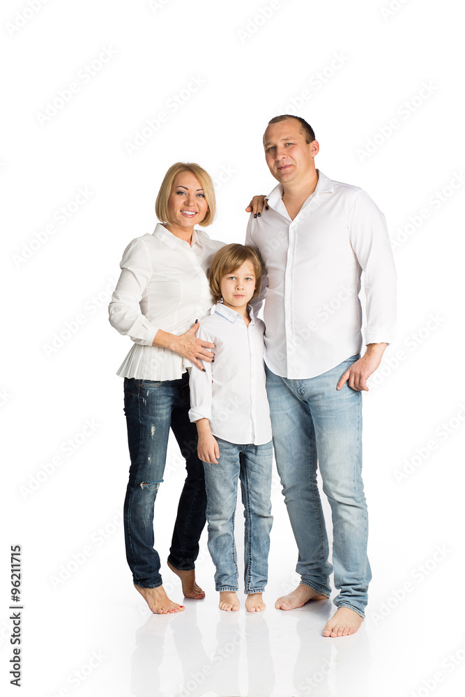 happy family  on white background