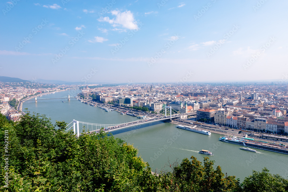View of Budapest and the river Danube, Hungary.