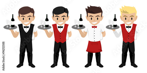 Male Waiter Serving Wine