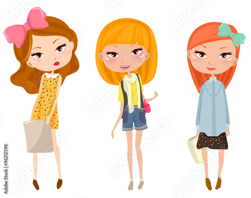 Three happy young girls