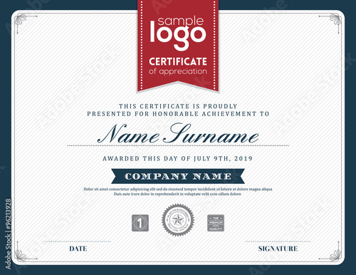 Modern certificate frame design template