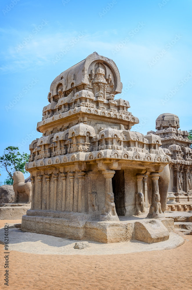 Obraz premium Five rathas complex in Mamallapuram