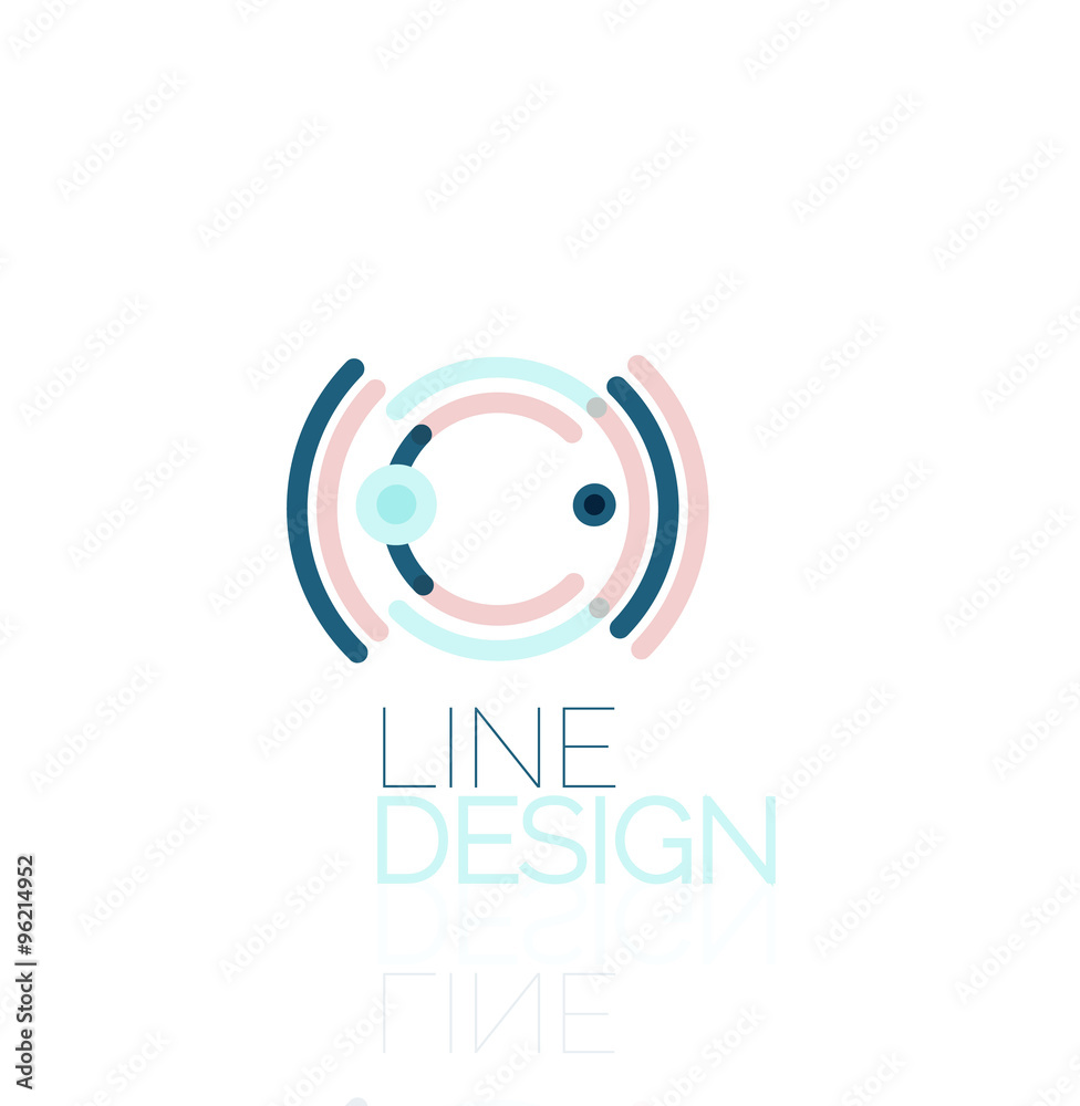 Vector swirl and circles outline minimal abstract geometric logo Vector swirl and circles outline minimal abstract geometric logo