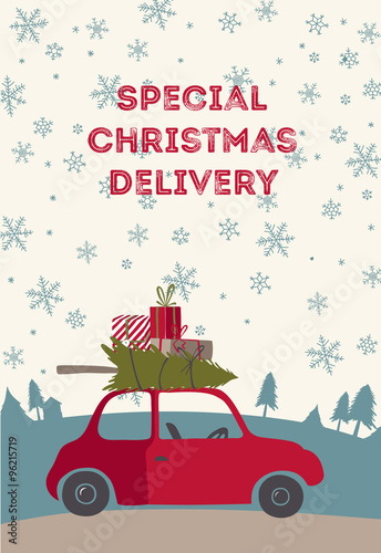 Fotografie Spesial christmas delivery vector Illustration