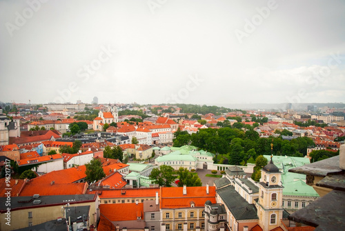 View over rooftops of Vilnius, capital of Lithuania