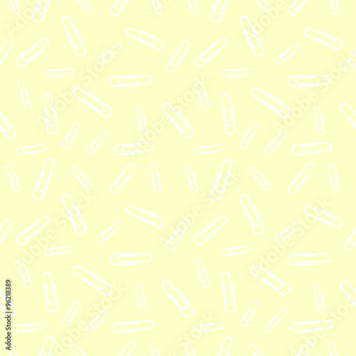 Vector chaotic seamless pastel pattern with elements of white shadeless clips over white background